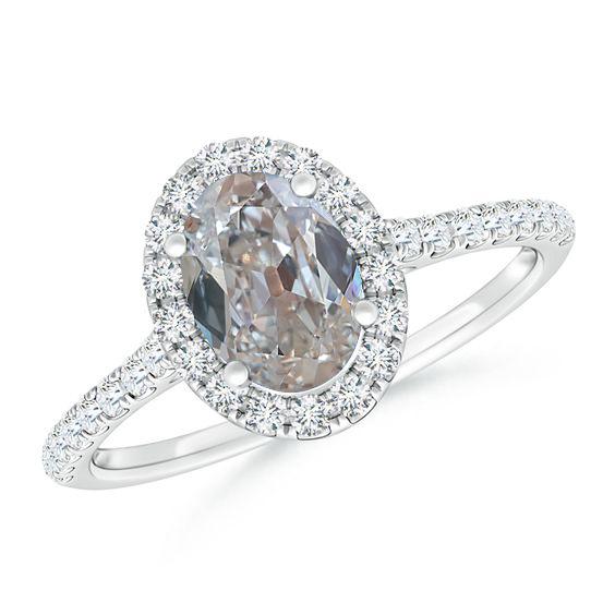Halo Oval Old Cut Natürlich Diamantring 3 Karat mit funkelnden Diamantakzenten - harrychadent.ch