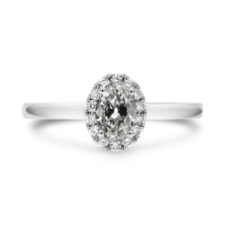 Halo Oval Old Mine Cut Naturliche Diamant-Verlobungsring 14K Gold 3,50 Karat