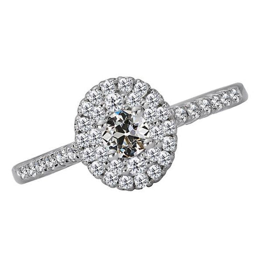 Halo Ring Rund Alter Bergmann Natürlich Diamant Weißgold Schmuck 4 Karat - harrychadent.ch