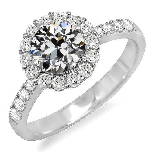 Halo Ring Rund Alter Bergmann Naturliche Diamant Flower Style 4,50 Karat