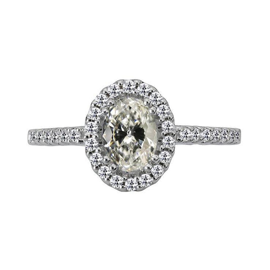 Halo Ring Rund & Oval Alter Bergmann Natürliche Diamant 5,50 Karat Gold