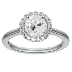 Halo Ring Runder Alter Bergmann Echt Diamant 4,50 Karat Gold Damenschmuck