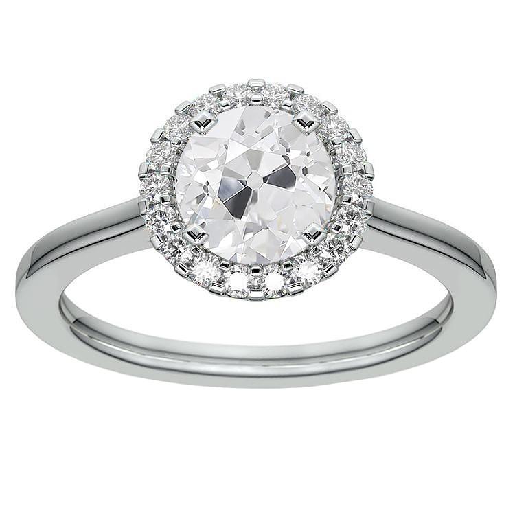 Halo Ring Runder Alter Bergmann Echt Diamant 4,50 Karat Gold Damenschmuck