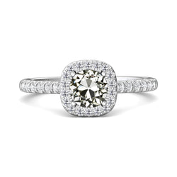 Halo Ring Runder Alter Bergmann Echt Diamant Pave Set 14K Gold 3,50 Karat