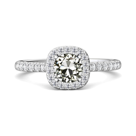 Halo Ring Runder Alter Bergmann Echt Diamant Pave Set 14K Gold 3,50 Karat - harrychadent.ch