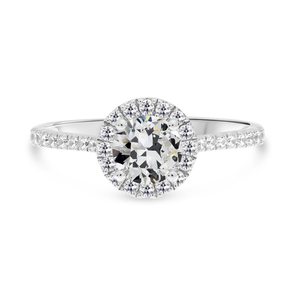 Halo Ring Runder Alter Minenschliff Echt Diamant 14K Weißgold 4 Karat - harrychadent.ch