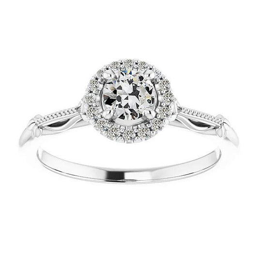 Halo Ring Runder Alter Minenschliff Echt Diamant Vintage-Stil 2.50 Karat - harrychadent.ch