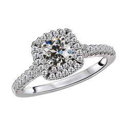 Halo Ring Runder Altschliff Echt Diamant 14K Gold Schmuck 4,50 Karat