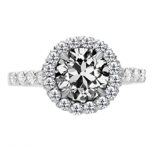 Halo Ring Runder Altschliff Naturlich Diamant Krappenset Damenschmuck 6,50 Karat - harrychadent.ch
