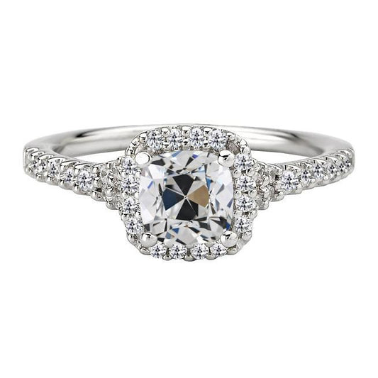 Halo Ringkissen Alter Bergmann Natürliche Diamant 14K Weißgold 5 Karat