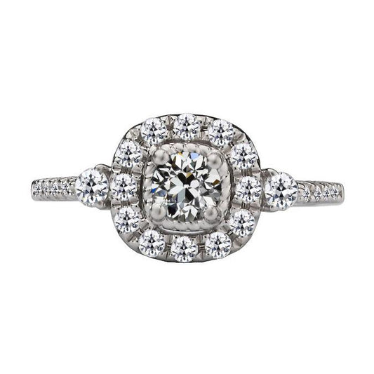 Halo Round Alter Bergmann Echt Diamantring Damen Goldschmuck 4,50 Karat