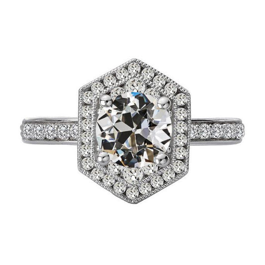 Halo Rund Alter Bergmann Echt Diamant Ehering Damenschmuck 5,50 Karat