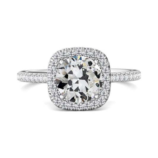 Halo Runden Alter Bergmann Echt Diamant-Verlobungsring Mit Akzenten 5 Karat - harrychadent.ch