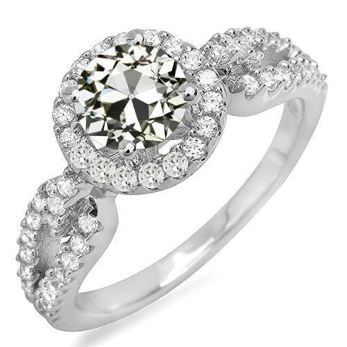 Halo Runden Alter Bergmann Echt Diamant Jubiläumsring 5,50 Karat 14K Gold