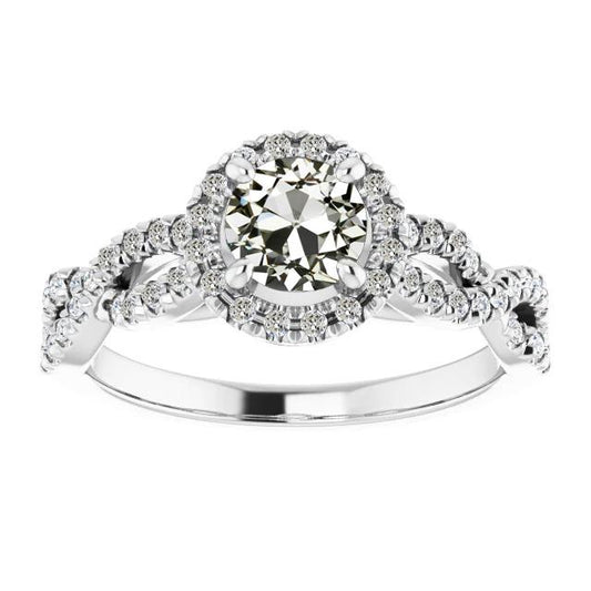 Halo Runden Alter Bergmann Echt Diamantring Pave Infinity Style 5,50 Karat