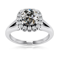 Halo Runden Alter Bergmann Naturliche Diamant Ehering Split Shank 5.75 Karat