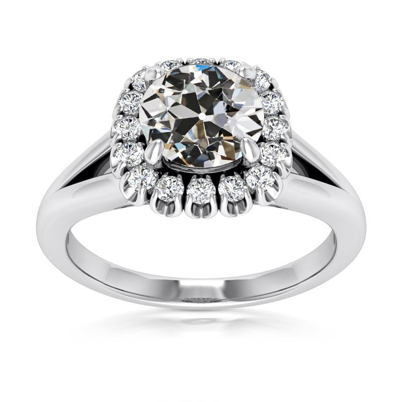 Halo Runden Alter Bergmann Naturliche Diamant Ehering Split Shank 5.75 Karat