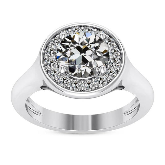 Halo Runden Alter Bergmann Naturliche Diamantring Damen Schmuck Gold 5 Karat - harrychadent.ch