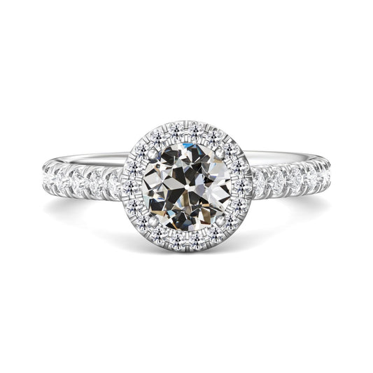 Halo Runden Old Cut Echt Diamant Damenring Mit Akzenten 4,50 Karat - harrychadent.ch