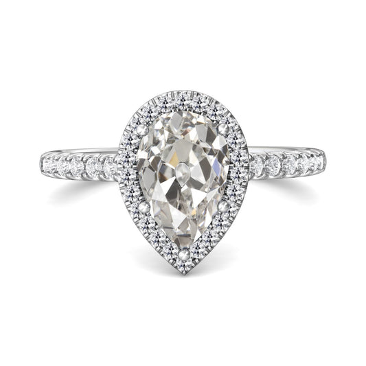 Halo Runden & Pear Alter Bergmann Naturlich Diamantring 5 Krappen Set 5,50 Karat - harrychadent.ch