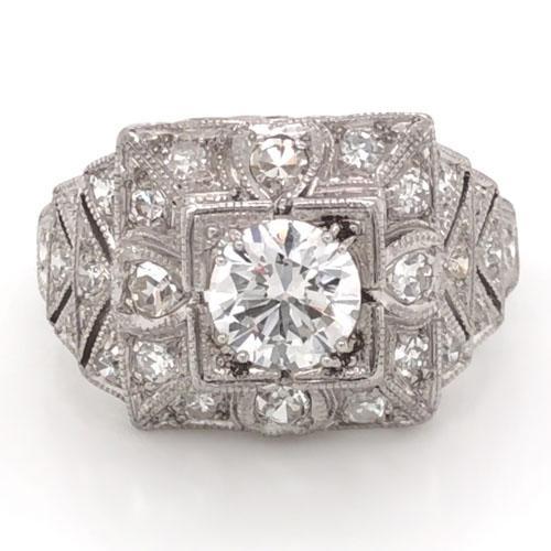 Halo Runden alter Bergmann Echt Diamantring Antik-Stil 3,25 Karat Milgrain