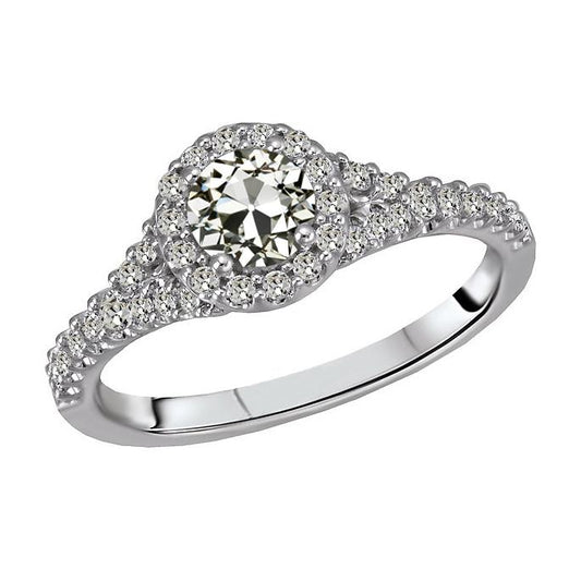 Halo Runden alter Bergmann Natürlich Diamantring Damen Goldschmuck 4 Karat - harrychadent.ch