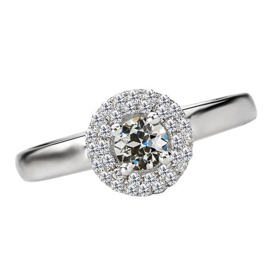 Halo Runder Alter Minenschliff Natürlich Diamantring 14K Goldschmuck 3 Karat - harrychadent.ch