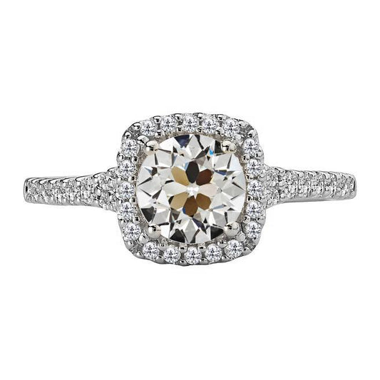 Halo Runder Echt Diamantring Im Alten Minenschliff Mit Akzenten Gold 4,50 Karat - harrychadent.ch