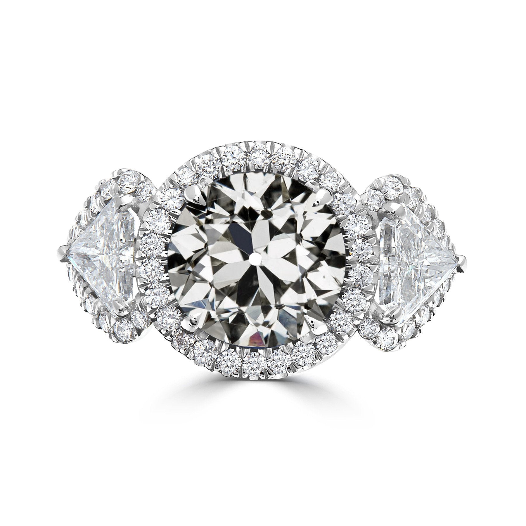 Halo Trillion & Runder Altschliff Naturlich Diamantring 8.50 Karat - harrychadent.ch