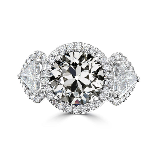Halo Trillion & Runder Altschliff Naturlich Diamantring 8.50 Karat - harrychadent.ch