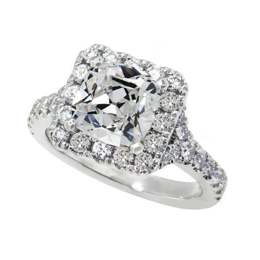 Halo Verlobungsring Runder Alter Minenschliff Echt Diamantschmuck 10.50 Karat - harrychadent.ch