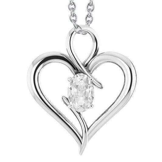 Herzförmiger Solitär Echt Diamant-Anhänger Oval Alter Bergmann 2 Karat - harrychadent.ch
