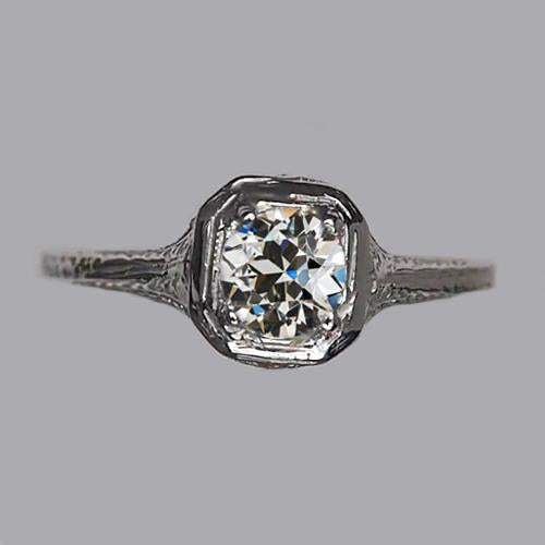 Jubiläums-Solitärring Mit Rundem Echt Diamanten, Alteuropäischer 1,25 Karat
