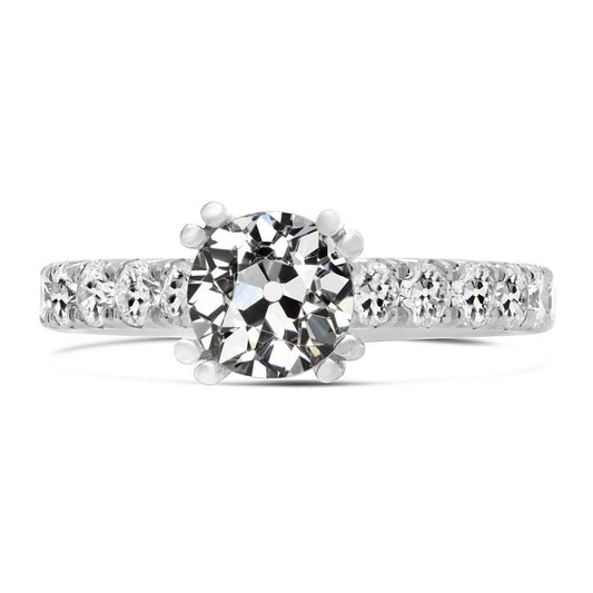 Jubiläumsring Alter Minenschliff Echt Diamant Doppelstift Set 6 Karat