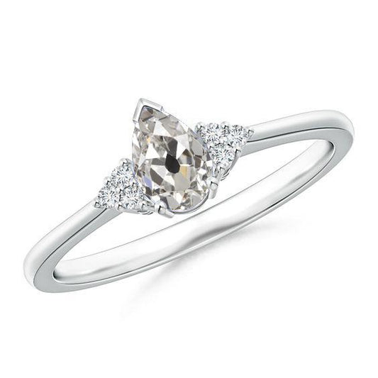 Jubiläumsring Altschliff Birne & Runder Naturlich Diamant Schmuck 2,50 Karat - harrychadent.ch