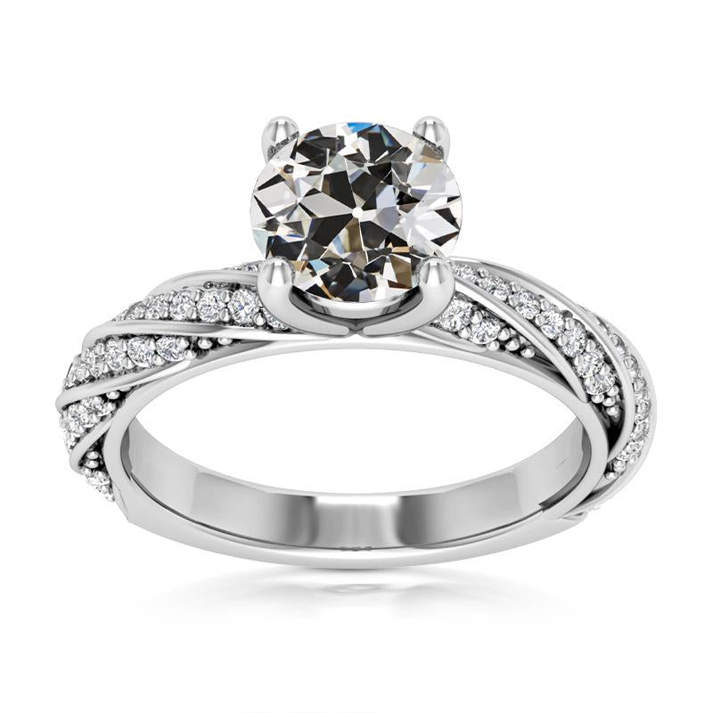 Jubiläumsring Rund Alter Bergmann Echt Diamant 4 Krappen Set 5,75 Karat