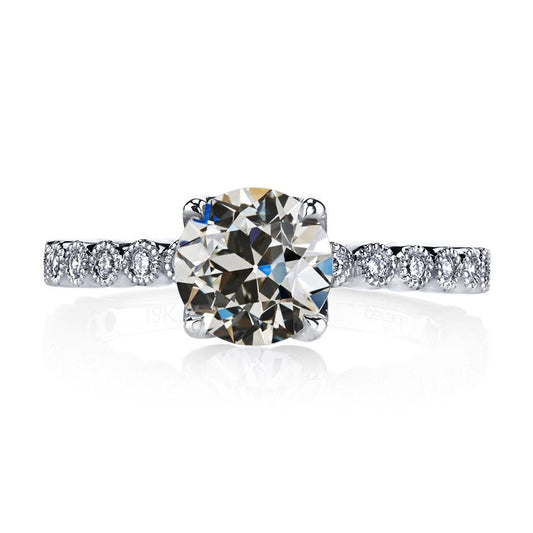 Jubiläumsring Rund Alter Europäischer Echt Diamant Milgrain 3.50 Karat - harrychadent.ch