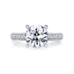 Jubiläumsring Rund Altschliff Naturlich Diamant Gold Damen Schmuck 5.50 Karat