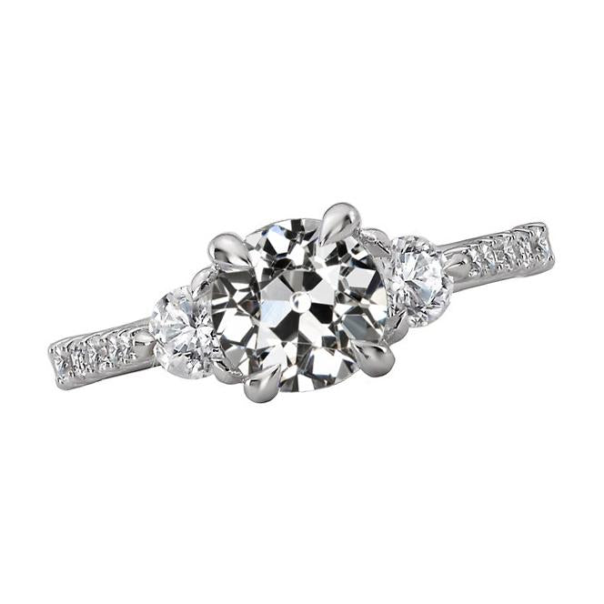 Jubiläumsring Runder Alter Minenschliff Echt Diamant 5 Karat Krappenset - harrychadent.ch