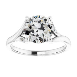 Jubiläumsring Runder Altschliff Echt Diamant Split Shank Schmuck 3,50 Karat