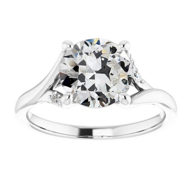 Jubiläumsring Runder Altschliff Echt Diamant Split Shank Schmuck 3,50 Karat