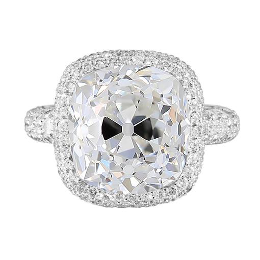 Kissen Alter Bergmann Echt Diamant Halo Ehering 6 Karat Damenschmuck