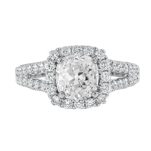 Kissen Alter Bergmann Echt Diamant Halo Ehering Split Shank 5.50 Karat
