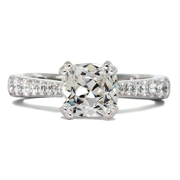 Kissen Alter Bergmann Echt Diamant Ring Double Prong Tapered Shank 7 Karat - harrychadent.ch