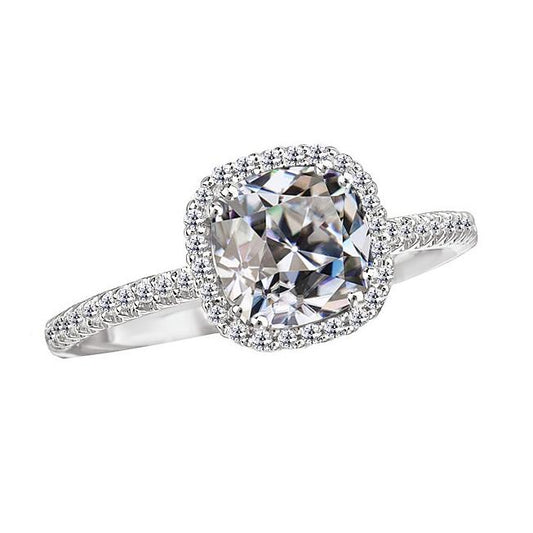 Kissen Alter Bergmann Natürliche Diamant Halo Ehering Gold 8 Karat