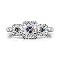 Kissen Alter Europäischer Echt Diamantring Damenschmuck Gold 8.50 Karat