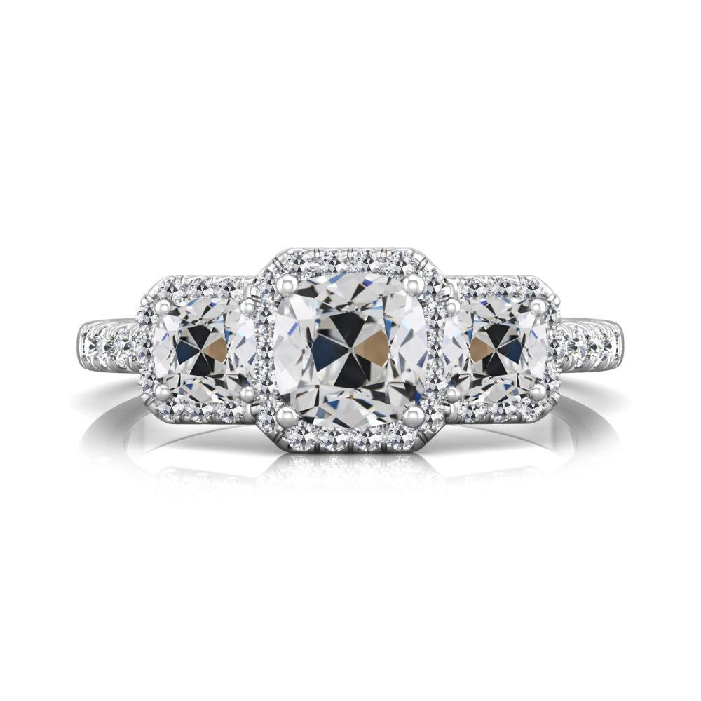 Kissen Alter Europäischer Echt Diamantring Damenschmuck Gold 8.50 Karat - harrychadent.ch
