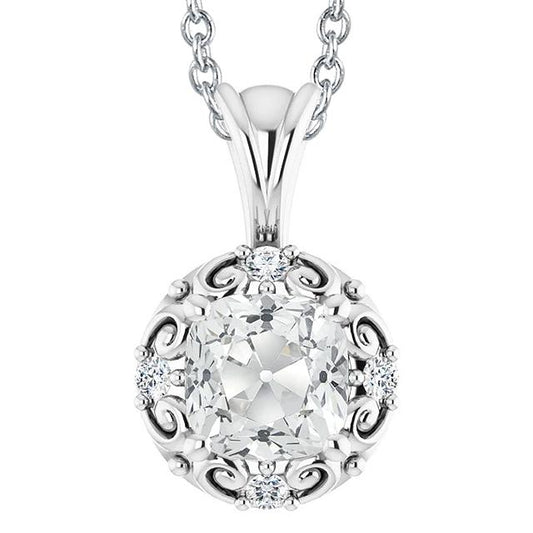 echter round diamant 6Karat anhänger Vorderansicht