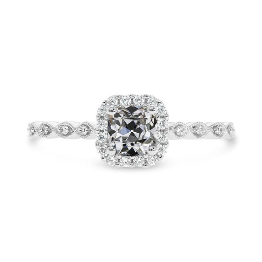 Kissen Old Mine Cut Naturlich Diamant Halo Ring 3,50 Karat 14K Gold - harrychadent.ch
