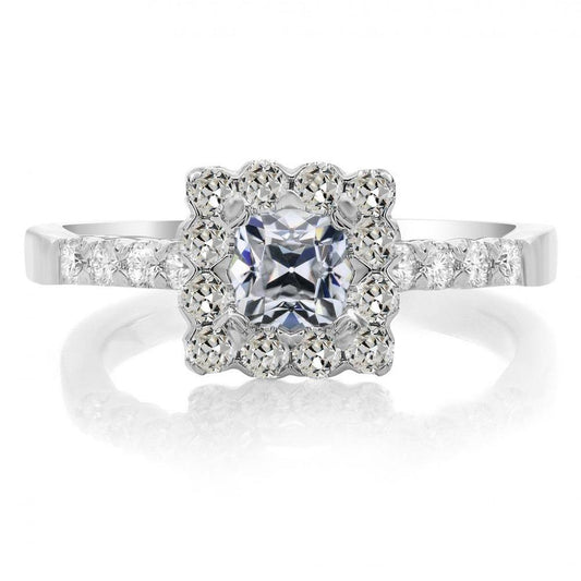 Kissen Old Mine Cut Naturliche Diamant Halo Ring Flower Style 6,50 Karat